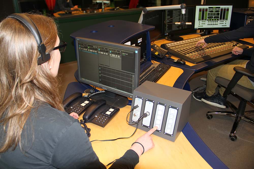 A student using the brand new AoIP Axia equipment at Windesheim